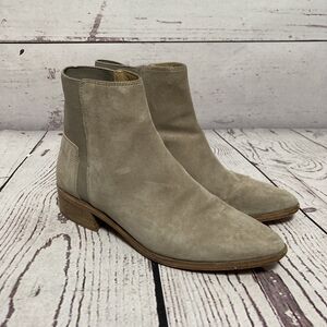 Lafayette‎ 148 Boots Womens 9 M Drishti Suede Chelsea Ankle Booties Gray Pull on